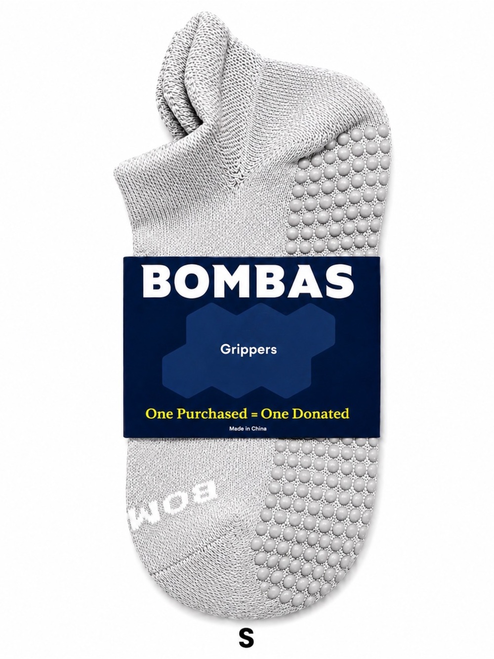 Bombas Gripper Ankle Socks Varsity Grey S Pilates